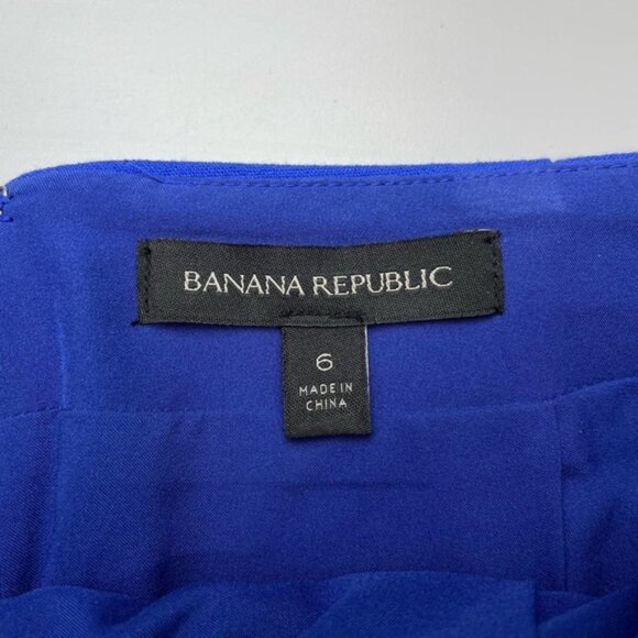 BANANA REPUBLIC Cobalt Structured Winged Mini Skirt Sz 6 - Picture 6 of 8